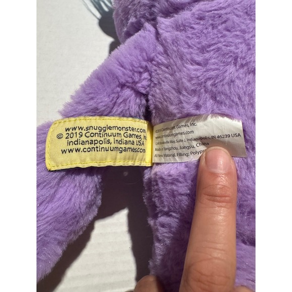 Continuum Games Snuggle Monster Purple Plush Stuffed Animal 2019 - Picture 7 of 7